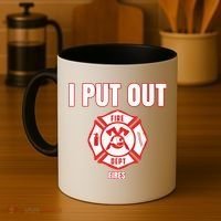 Halloween Costume Funny Firefighter I Put Out Fires Firemen Coffee Mug thumb 4