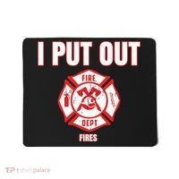 Halloween Costume Funny Firefighter I Put Out Fires Firemen Mousepad thumb 0