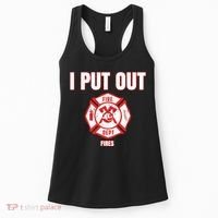 Halloween Costume Funny Firefighter I Put Out Fires Firemen Women's Tank Top thumb 0