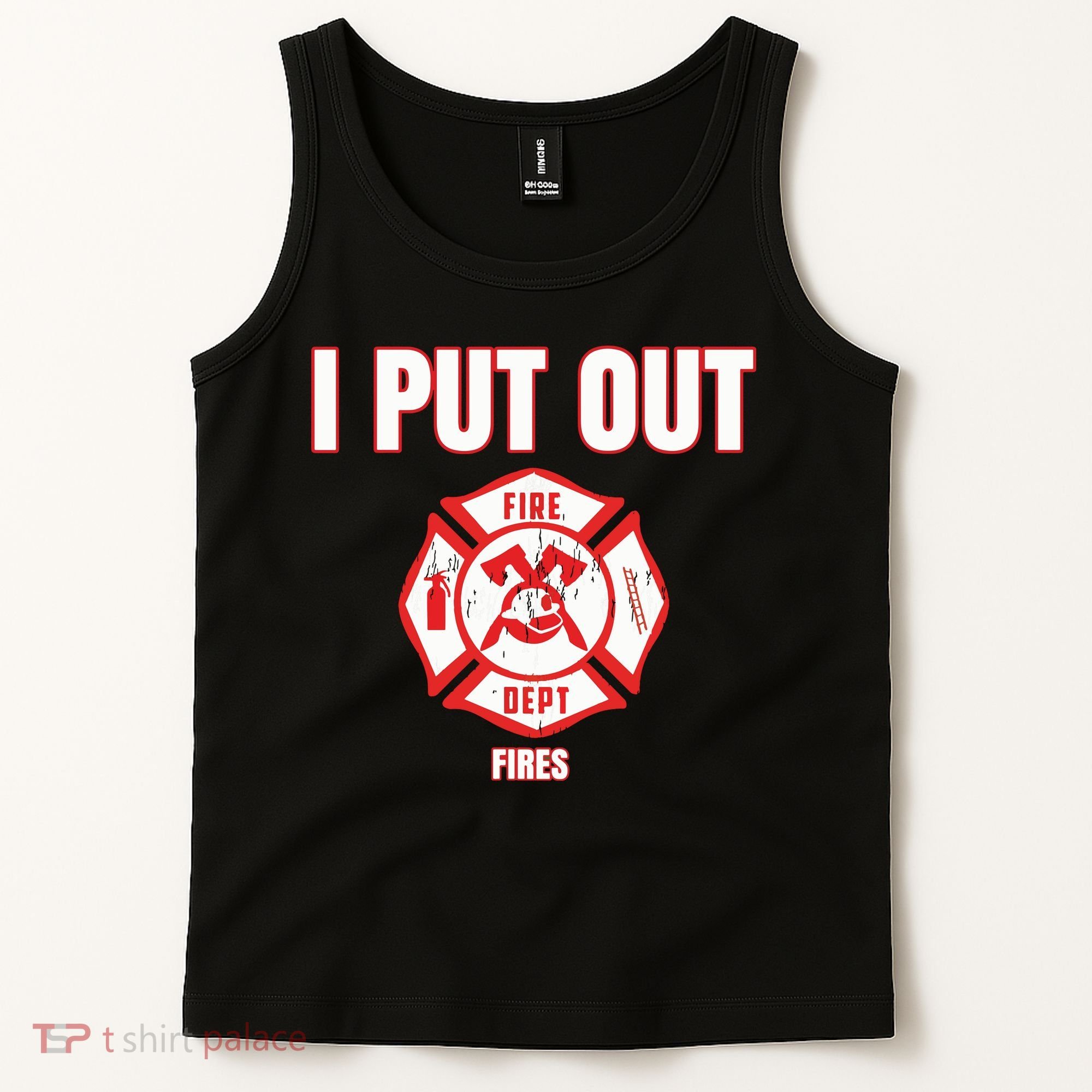 Halloween Costume Funny Firefighter I Put Out Fires Firemen Tank Top