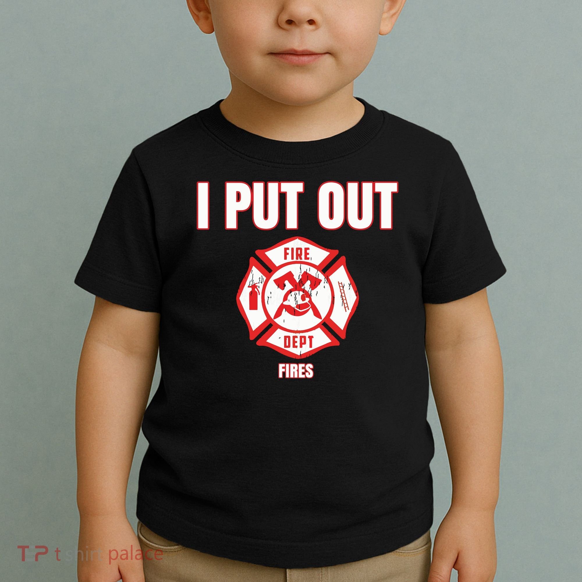 Halloween Costume Funny Firefighter I Put Out Fires Firemen Toddler T-Shirt