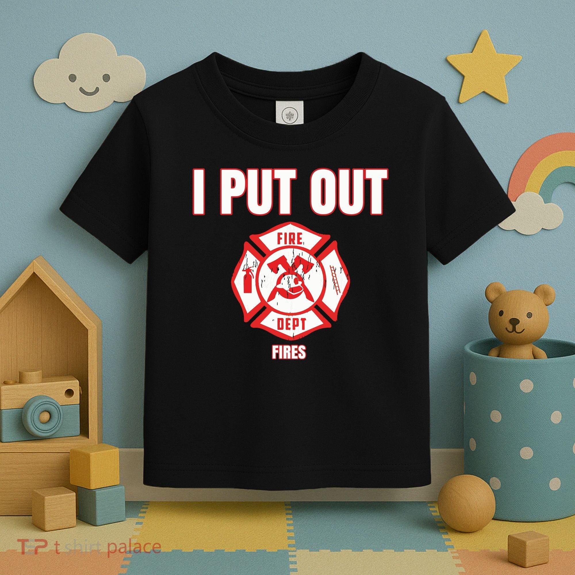 Halloween Costume Funny Firefighter I Put Out Fires Firemen Toddler T-Shirt