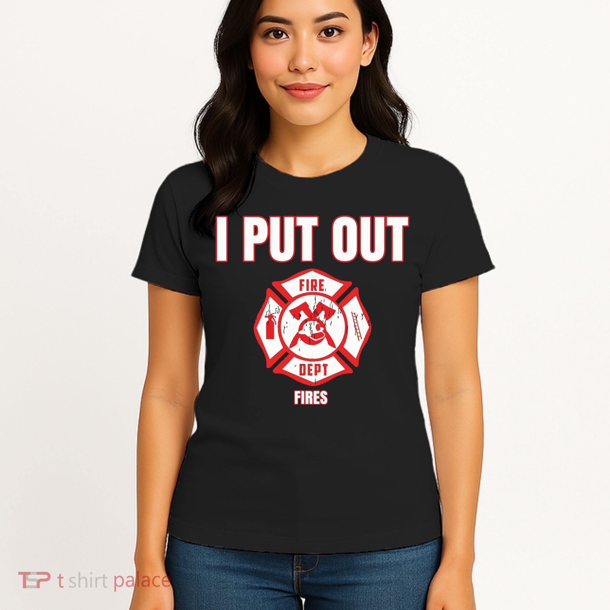 Halloween Costume Funny Firefighter I Put Out Fires Firemen Women's T-Shirt