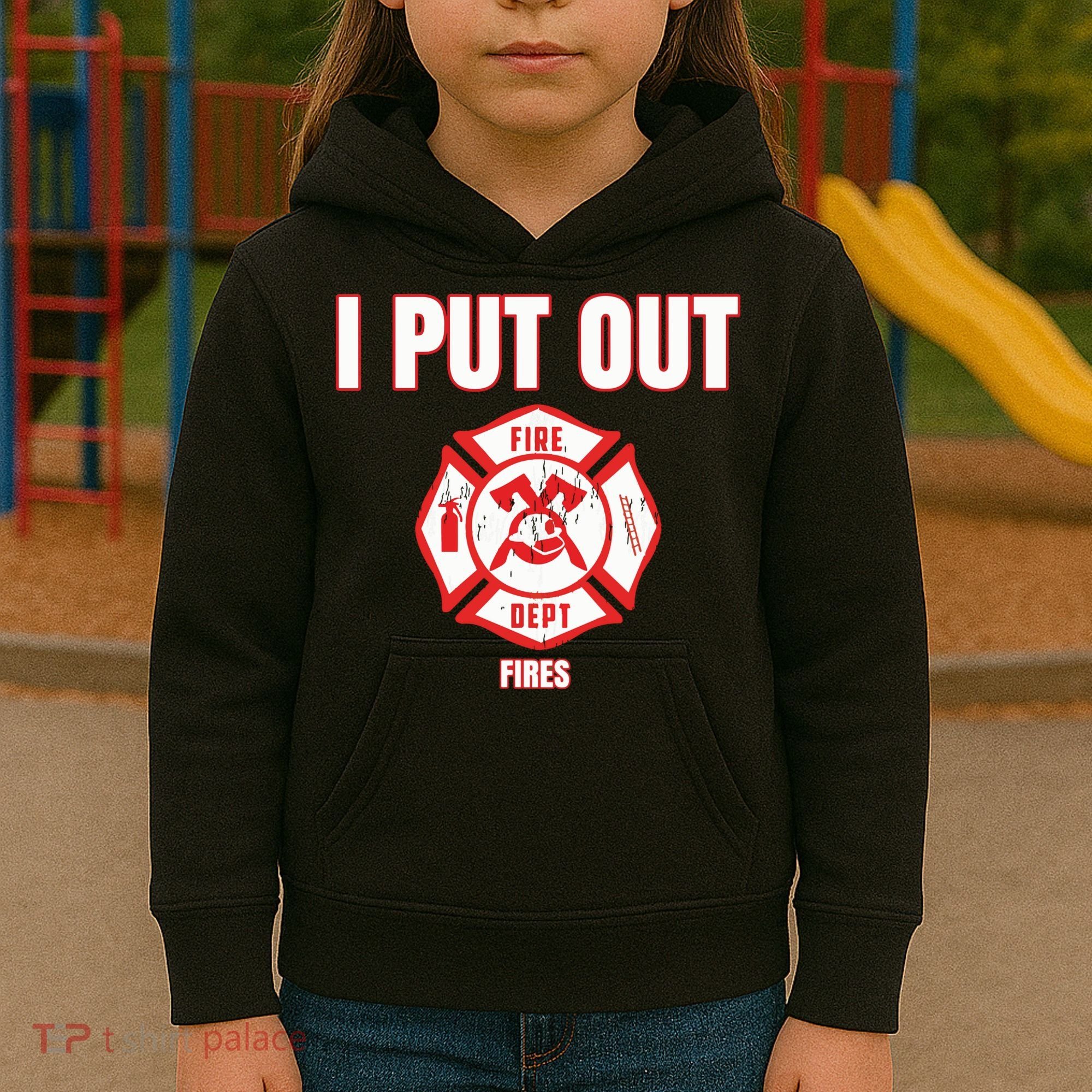 Halloween Costume Funny Firefighter I Put Out Fires Firemen Kids Hoodie
