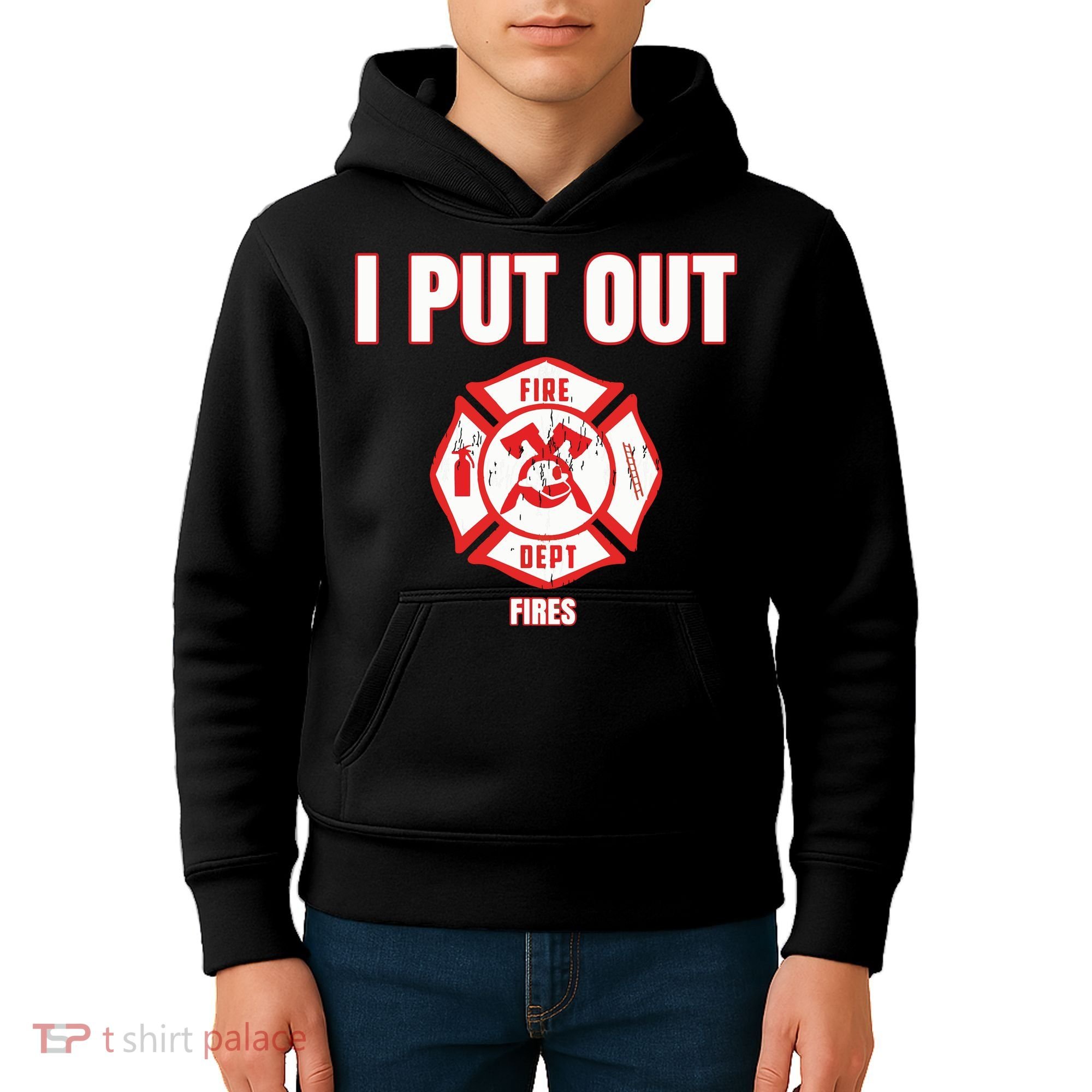 Halloween Costume Funny Firefighter I Put Out Fires Firemen Kids Hoodie