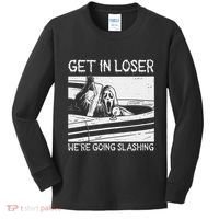 Horror Characters Get In Loser Were Going Slashing Kids Long Sleeve Shirt thumb 0