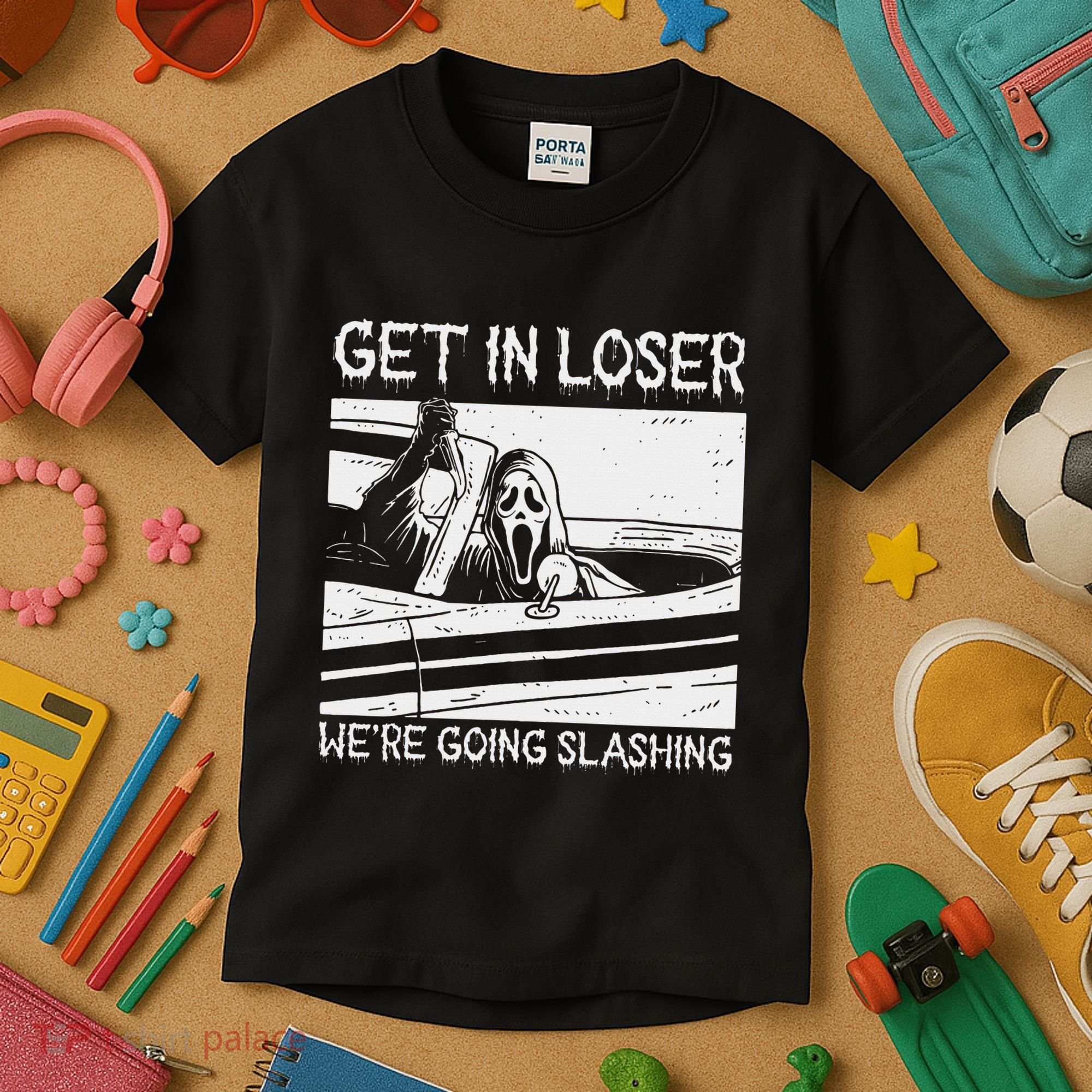 Horror Characters Get In Loser Were Going Slashing Kids T-Shirt