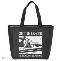 Horror Characters Get In Loser Were Going Slashing Tote Bag thumb 0