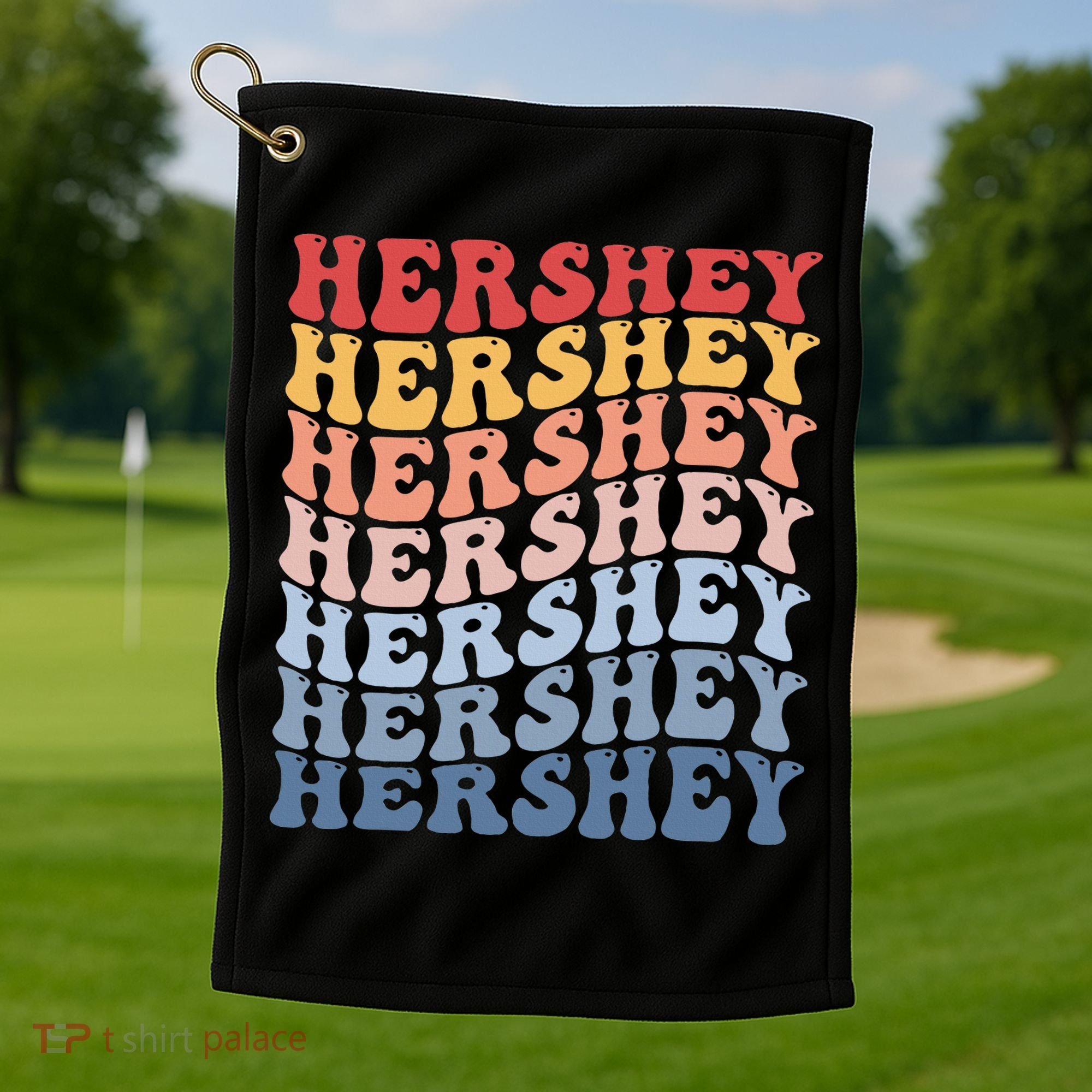 Hershey City Groovy Retro Golf Towel