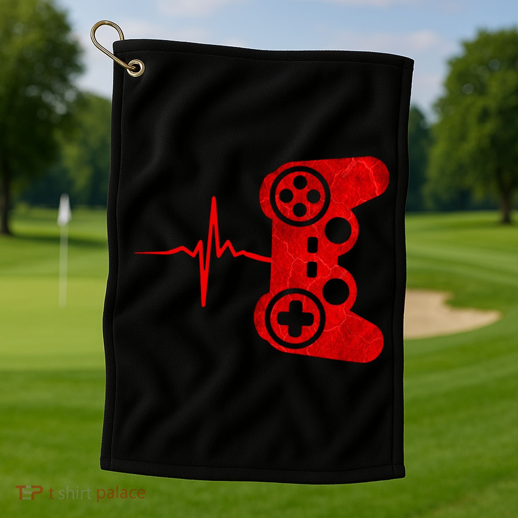 Heartbeat Controller Gamer Golf Towel