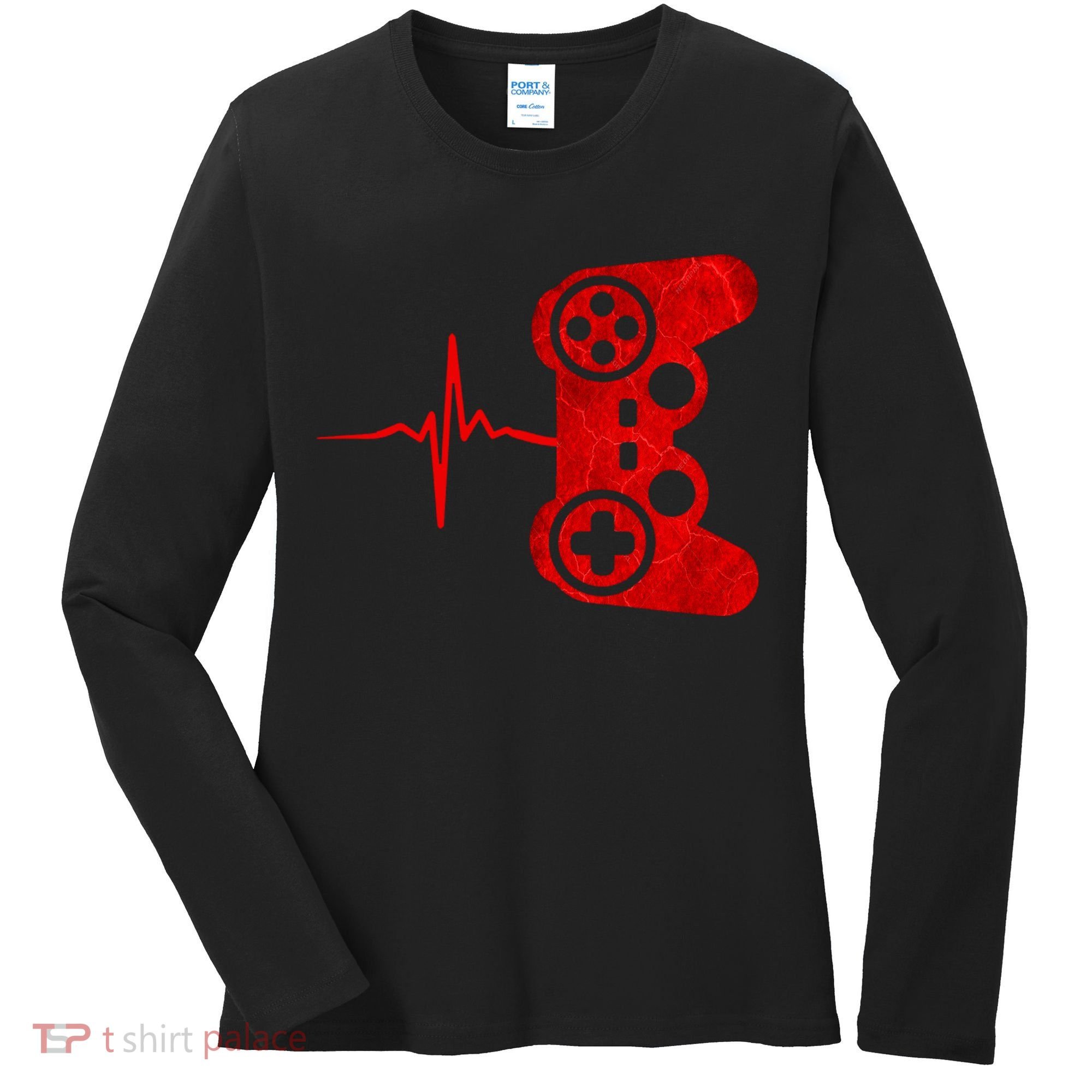 Heartbeat Controller Gamer Women's Long Sleeve Shirt