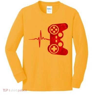 Heartbeat Controller Gamer Kids Long Sleeve Shirt