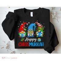 Happy Chrismukkah Gnomes Merry Christmas And Happy Hanukkah Sweatshirt thumb 2