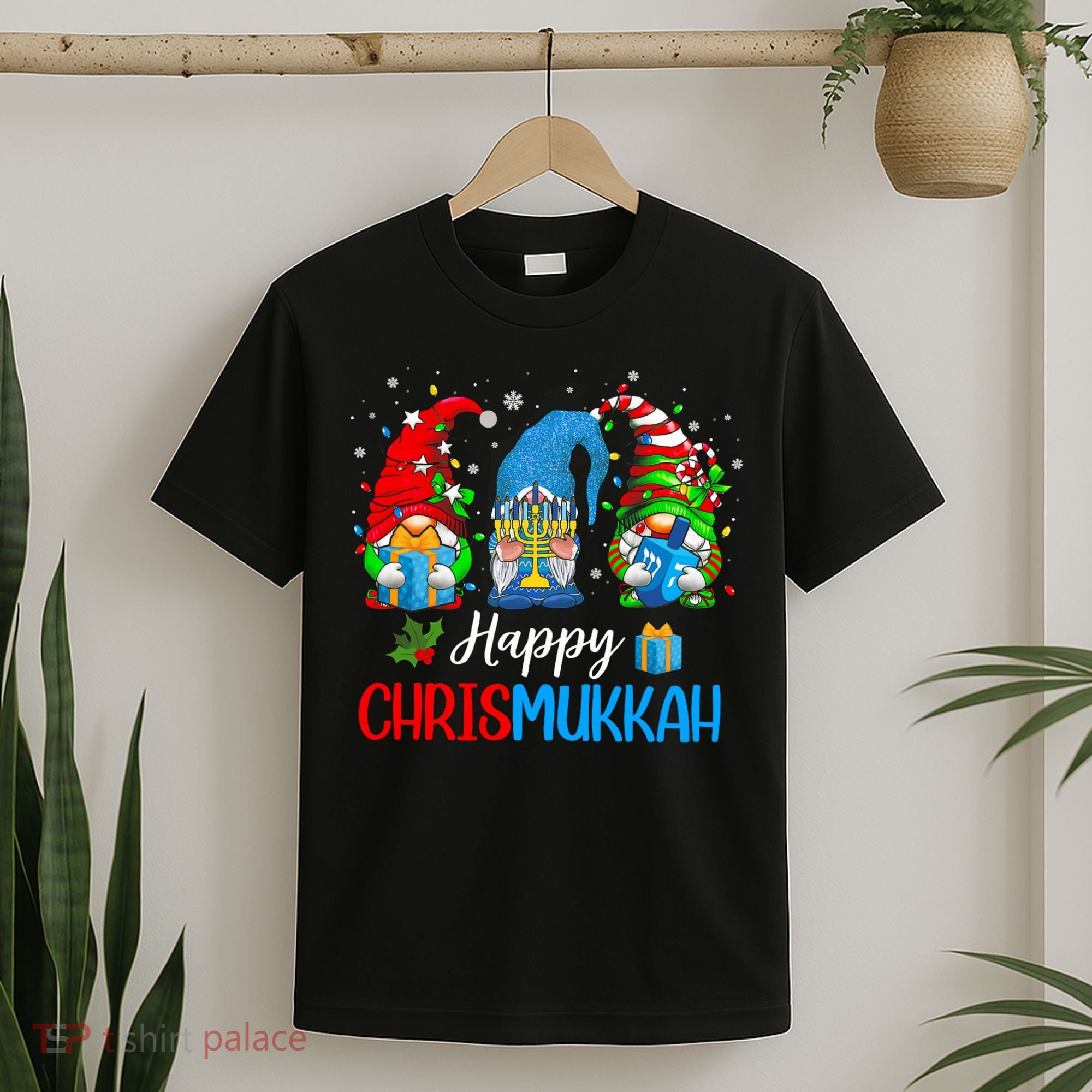 Happy Chrismukkah Gnomes Merry Christmas And Happy Hanukkah T-Shirt