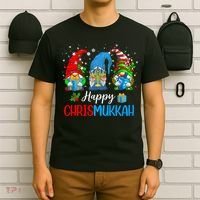 Happy Chrismukkah Gnomes Merry Christmas And Happy Hanukkah T-Shirt thumb 6