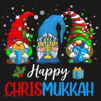 Happy Chrismukkah Gnomes Merry Christmas And Happy Hanukkah Ornament thumb 1