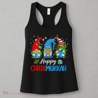 Happy Chrismukkah Gnomes Merry Christmas And Happy Hanukkah Women's Tank Top thumb 3