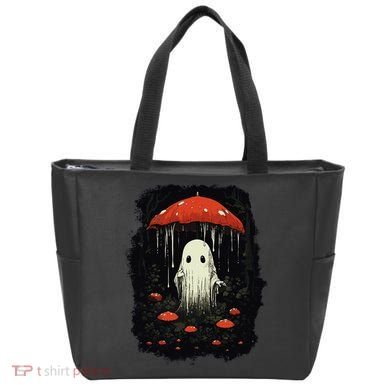 Halloween Cottagecore Ghost Mushroom Spooky Tote Bag