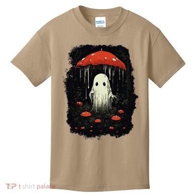 Halloween Cottagecore Ghost Mushroom Spooky Kids T-Shirt