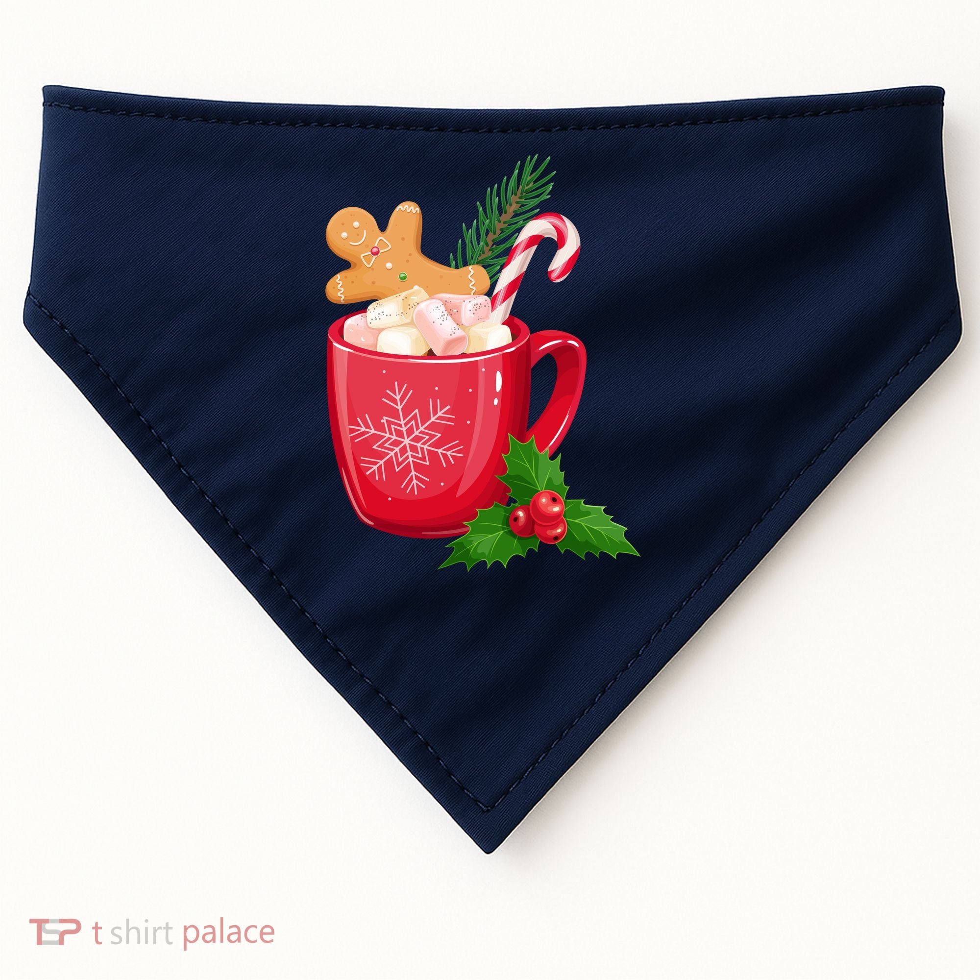 Hot Chocolate Gingerbread Christmas USA-Made Doggie Bandana