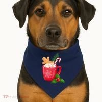 Hot Chocolate Gingerbread Christmas USA-Made Doggie Bandana thumb 1