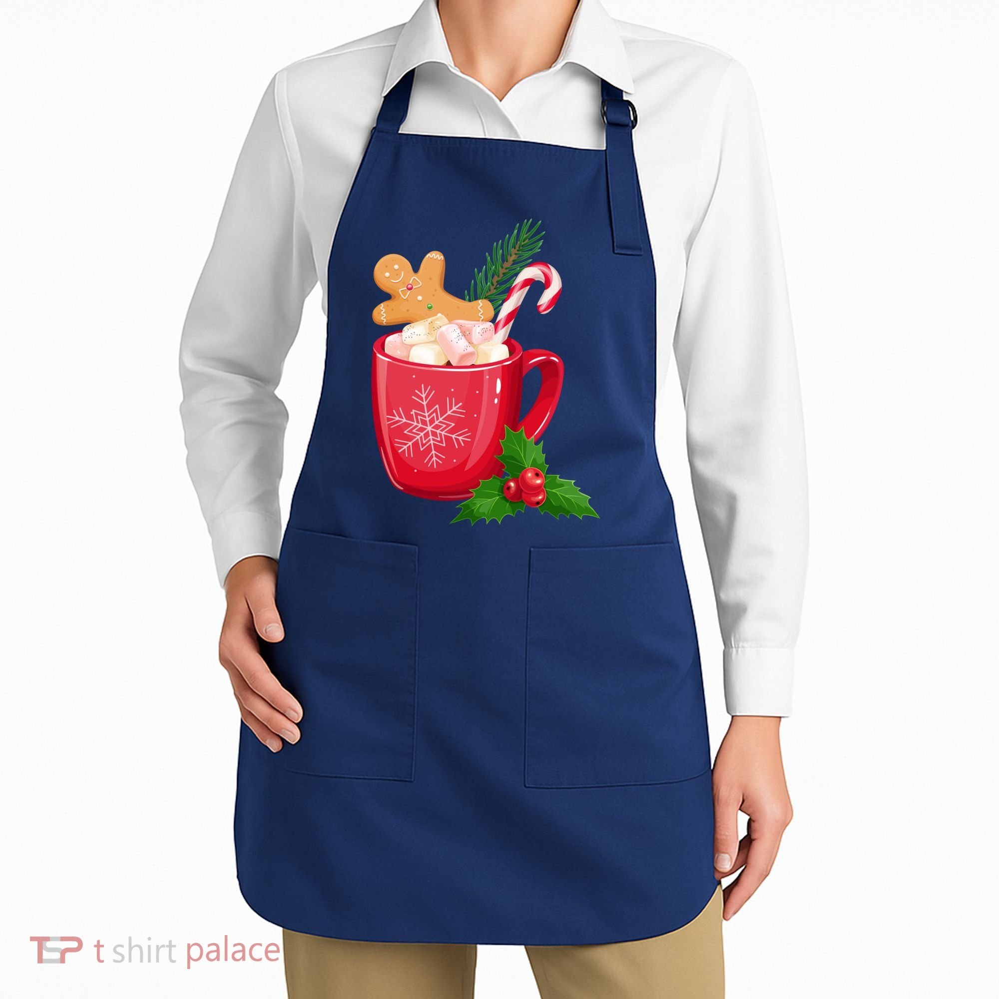 Hot Chocolate Gingerbread Christmas Apron