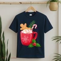 Hot Chocolate Gingerbread Christmas T-Shirt thumb 2