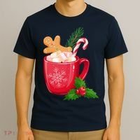 Hot Chocolate Gingerbread Christmas T-Shirt thumb 3