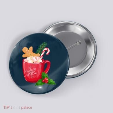 Hot Chocolate Gingerbread Christmas Button