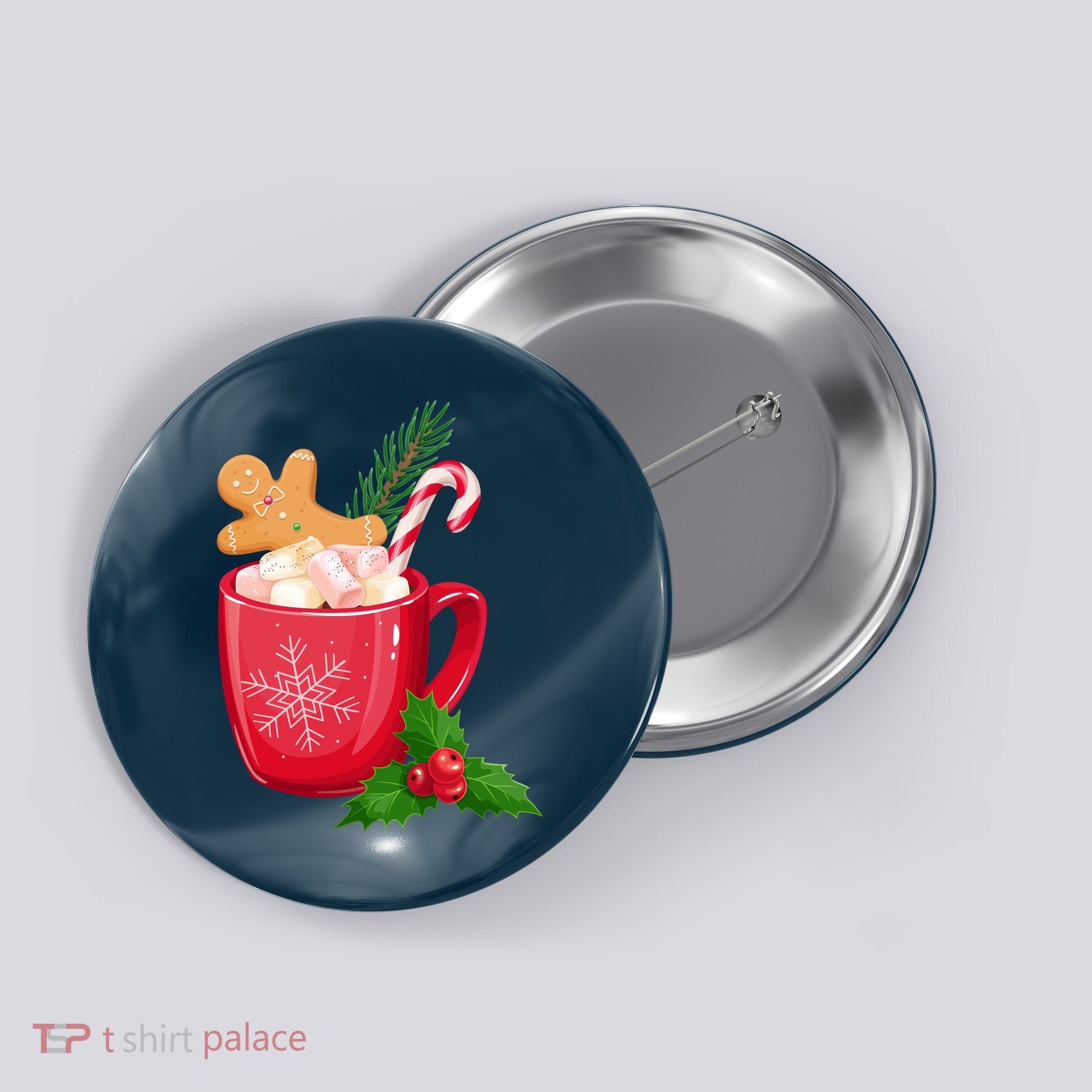 Hot Chocolate Gingerbread Christmas Button