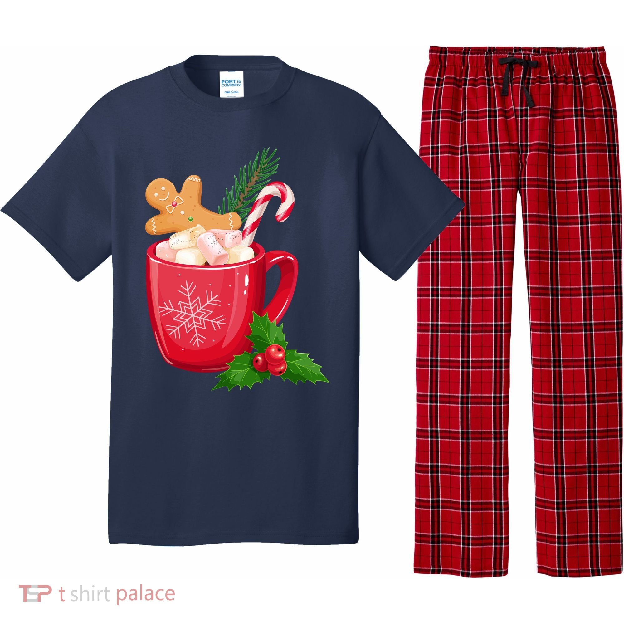 Hot Chocolate Gingerbread Christmas Pajama Set