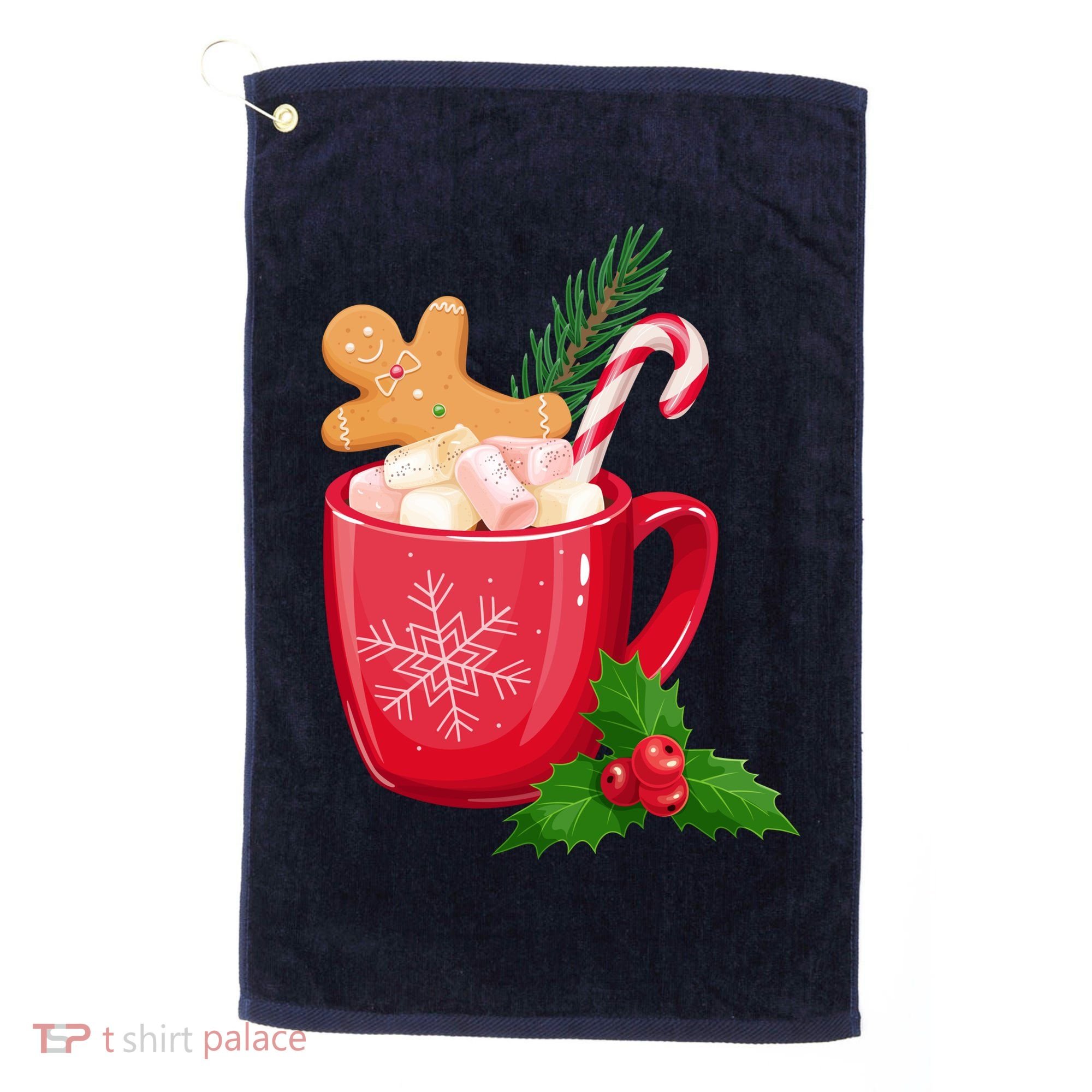 Hot Chocolate Gingerbread Christmas Golf Towel