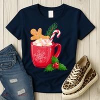 Hot Chocolate Gingerbread Christmas Women's T-Shirt thumb 3