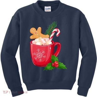 Hot Chocolate Gingerbread Christmas Kids Sweatshirt