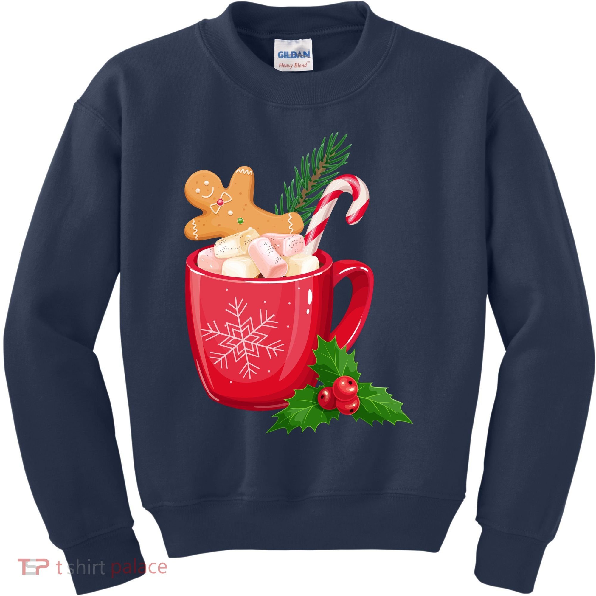 Hot Chocolate Gingerbread Christmas Kids Sweatshirt