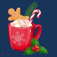 Hot Chocolate Gingerbread Christmas Kids Sweatshirt thumb 2