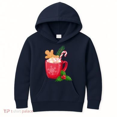 Hot Chocolate Gingerbread Christmas Kids Hoodie