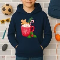 Hot Chocolate Gingerbread Christmas Kids Hoodie thumb 2