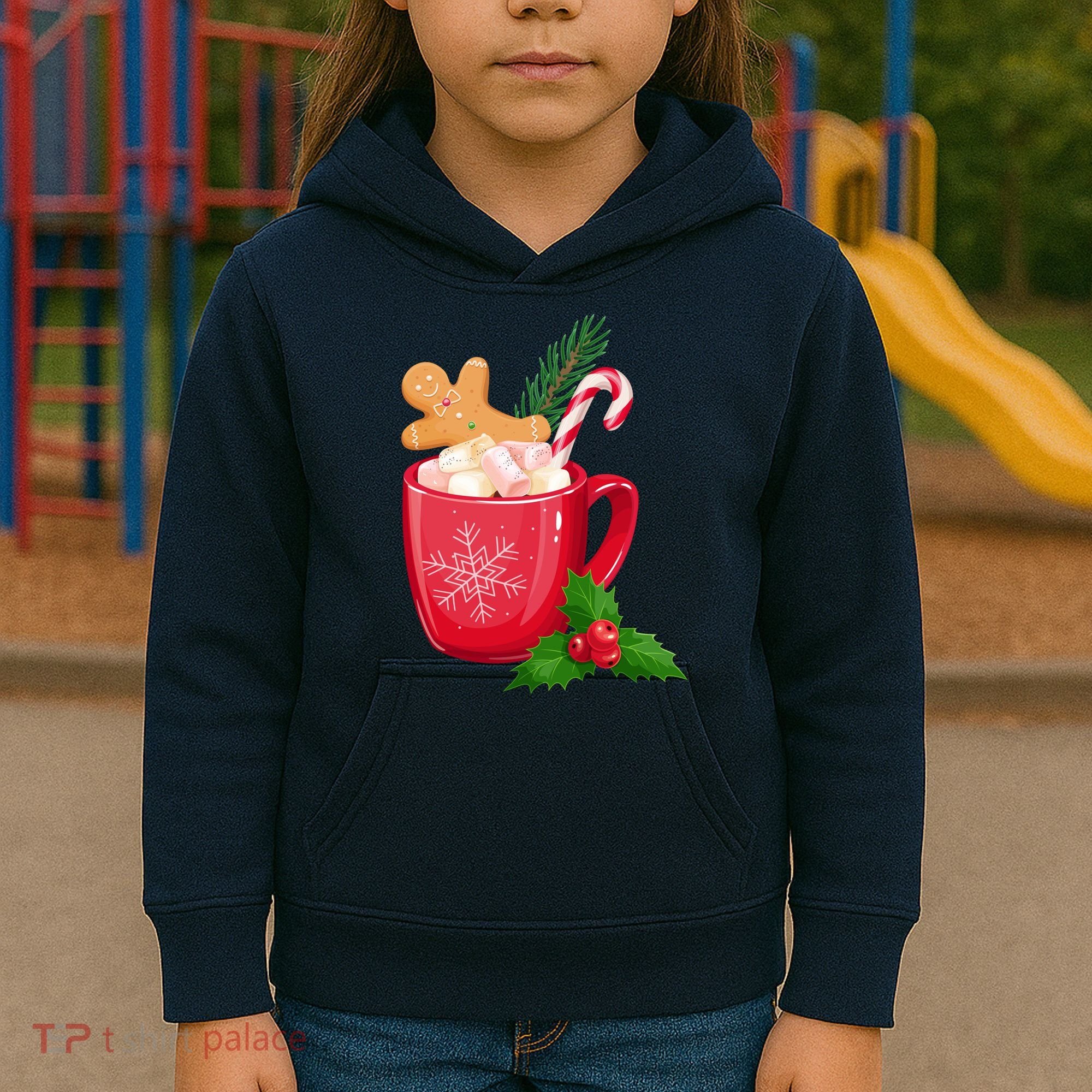 Hot Chocolate Gingerbread Christmas Kids Hoodie