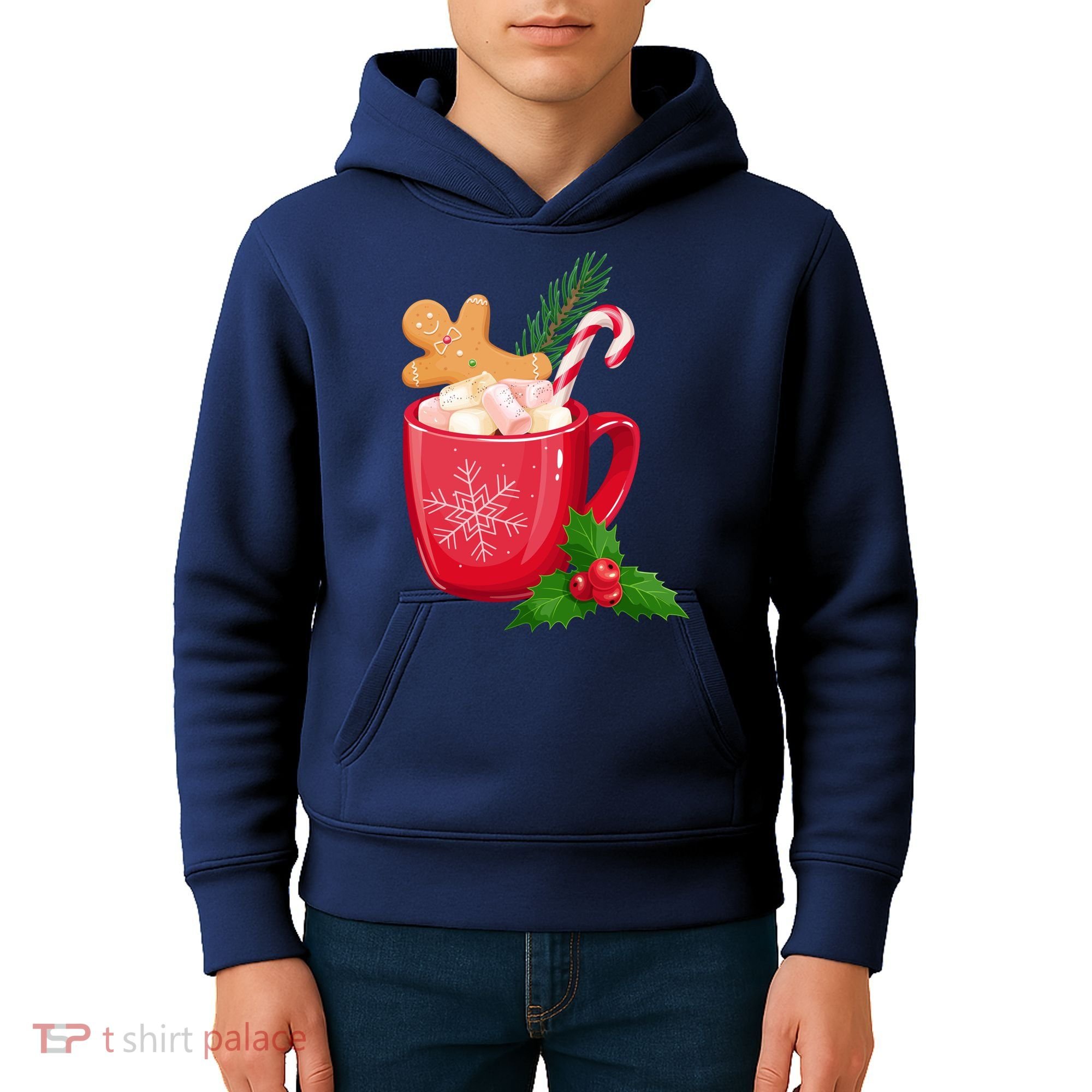Hot Chocolate Gingerbread Christmas Kids Hoodie