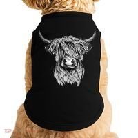 Highland Cow Hand Drawn Illustration Doggie Tank thumb 0