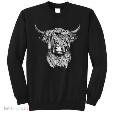 Highland Cow Hand Drawn Illustration Sweatshirt