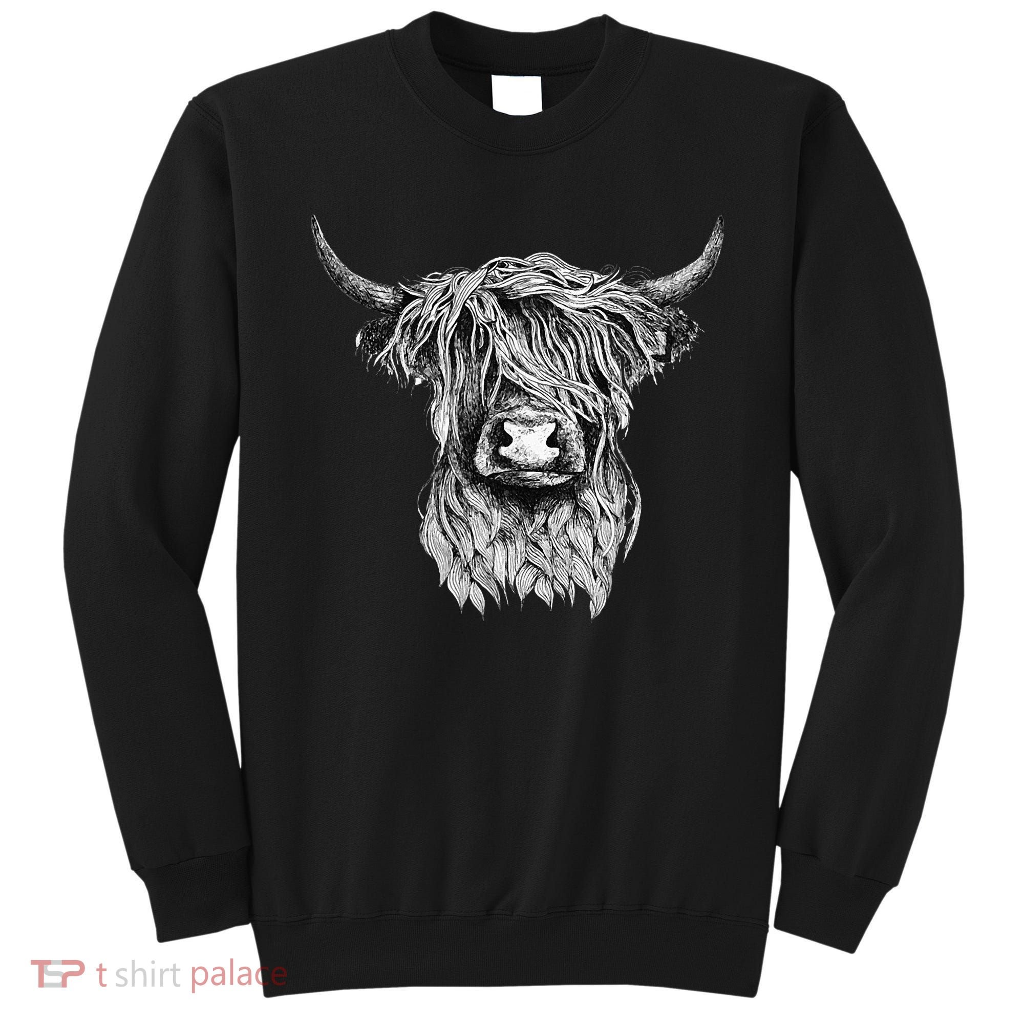 Highland Cow Hand Drawn Illustration Sweatshirt