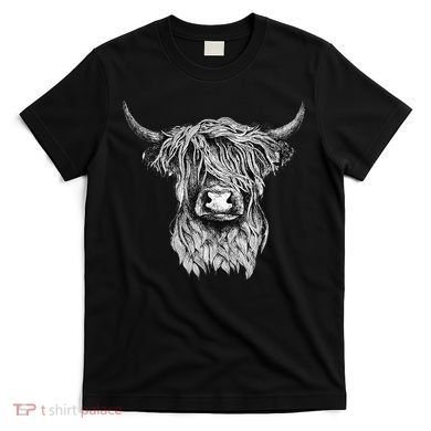 Highland Cow Hand Drawn Illustration T-Shirt