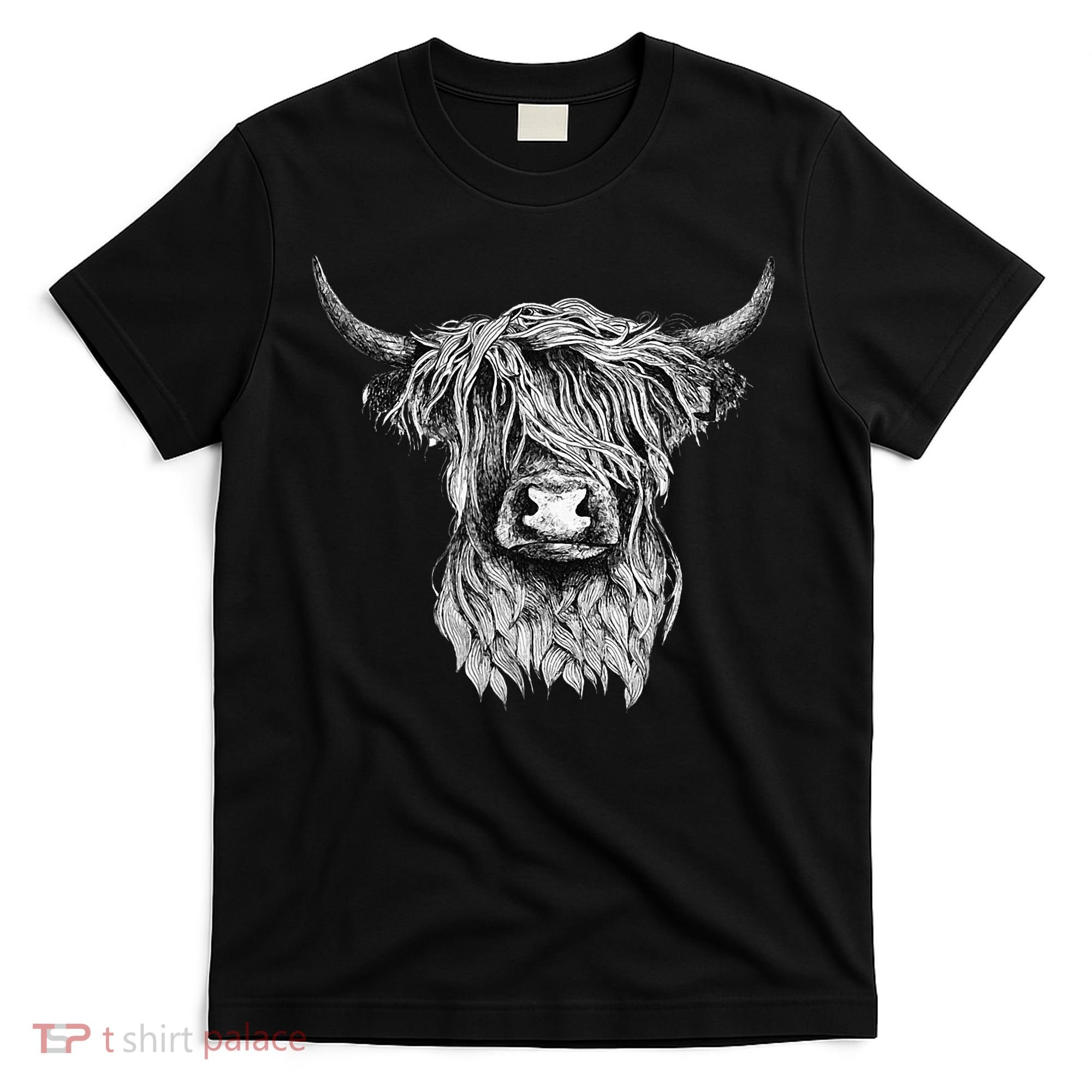 Highland Cow Hand Drawn Illustration T-Shirt