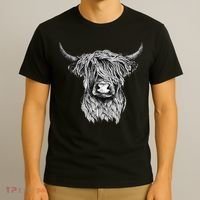 Highland Cow Hand Drawn Illustration T-Shirt thumb 3