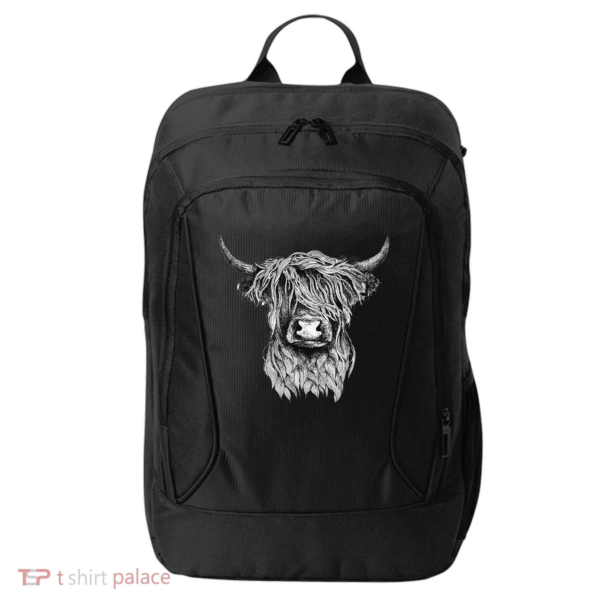 Highland Cow Hand Drawn Illustration City Backpack