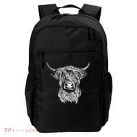 Highland Cow Hand Drawn Illustration Backpack thumb 0