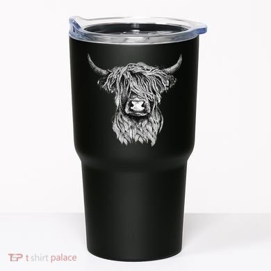 Highland Cow Hand Drawn Illustration Tumbler