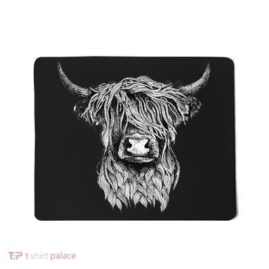 Highland Cow Hand Drawn Illustration Mousepad